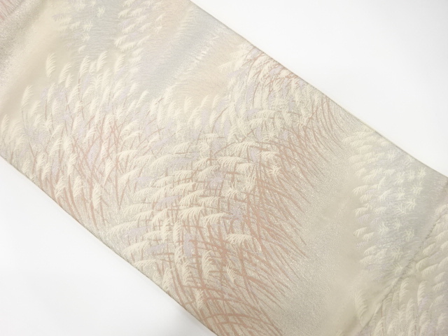 JAPANESE KIMONO / ANTIQUE FUKURO OBI / SILK / WOVEN PLANTS